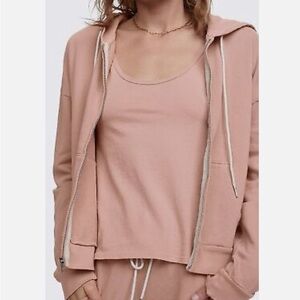 Mate The Label Organic Cotton Terry Full-Zip Hoodie - MEDIUM Terracotta